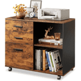 thumbnail image 1 of LIFERECORD 3-Drawer Rolling File Cabinet with Open Shelf, Fabric Filing Storage for Home Office, Black, 1 of 1