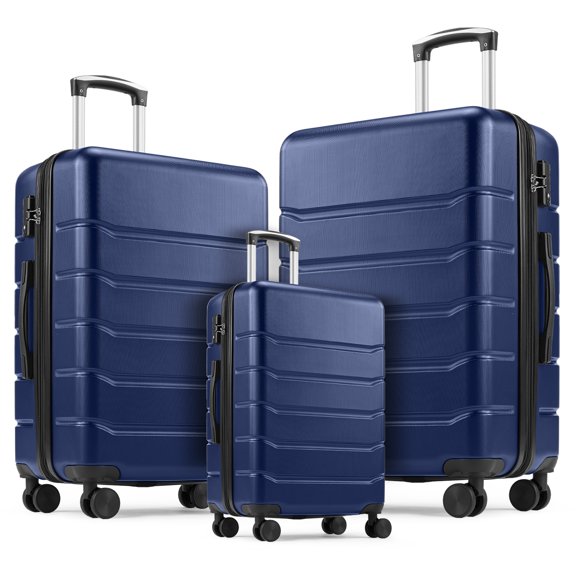 LIFERECORD 3 Pieces Luggage Set 20/24/28-inch, Hard Shell Rolling Suitcases for Travel Expandable Lightweight with Spinner Wheels TSA Lock