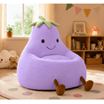 thumbnail image 1 of LIFERECORD 31" Children's Bean Bag Chair, Kids Filled Toddler Bean Bag Sofa Padded Bean Bag Chair for Boys & Girls, Cute Eggplant, Purple, 1 of 10