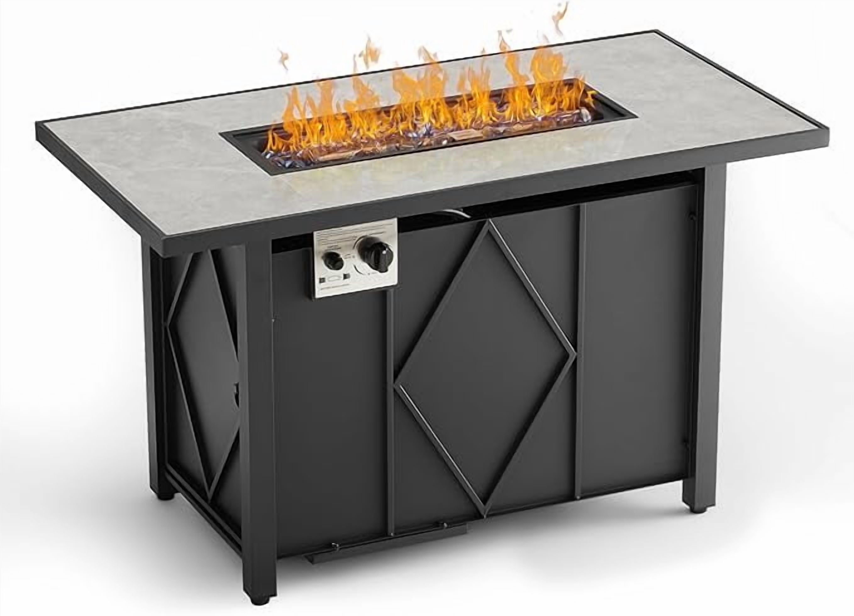 LIFERECORD 43-inch Outdoor Propane Fire Pit, 50,000 BTU High-Output Steel Fire Pit Table with Pulse Ignition, CSA Certified for Backyard, Patio, Garden