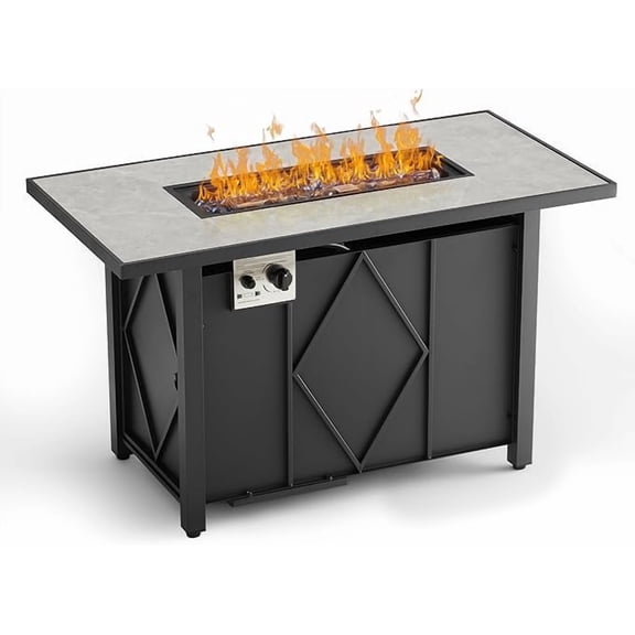 LIFERECORD 43-inch Outdoor Propane Fire Pit, 50,000 BTU High-Output Steel Fire Pit Table with Pulse Ignition, CSA Certified for Backyard, Patio, Garden
