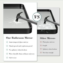 LIFERECORD Bathroom Mirror 30"x22" Wall Mirror with Rectangular Metal Frame Black