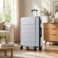 thumbnail image 1 of LIFERECORD Carry-On Luggage, 20 inch Hard Shell Rolling Suitcase for Travel Expandable Lightweight with Spinner Wheels TSA Lock, Light Grey, 1 of 10