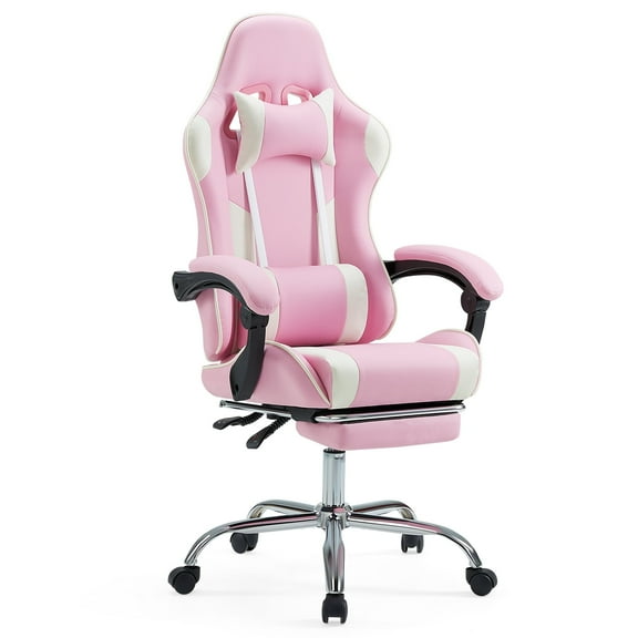LIFERECORD Ergonomic Gaming Chair With Headrest Lumbar Pillow Height Adjustable 360°-Swivel Seat