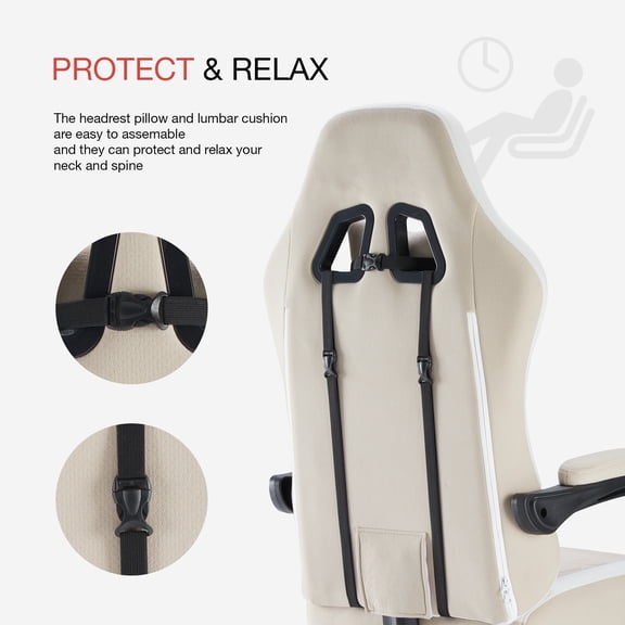 LIFERECORD Gaming Office Chair High Backrest Ergonomic Adjustable Rotating Black White Khaki Pink Blue