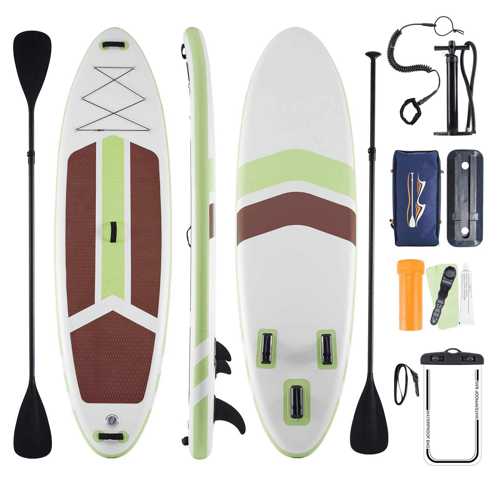 LIFERECORD Inflatable Stand Up Paddle Board 10.5ft with SUP Accessories, 2-in-1 Aluminum Paddle, Wide Stable Design Non-Slip Deck, Ultra Portable iSUP with Backpack for Adults Youth Beginners