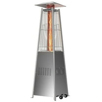 LIFERECORD Pyramid Patio Heater with Wheels 48,000 BTU - Push-Button Ignition Outdoor Propane Heater for Deck, Backyard & Garden
