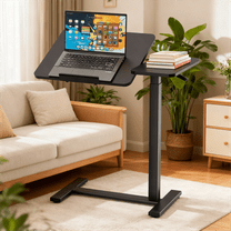 LIFERECORD Small Standing Desk Rolling Table with Wheels, Adjustable Height Portable Workstation
