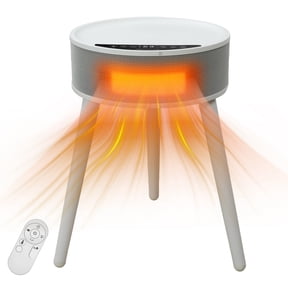 LIFERECORD Space Heater Side Table, Ceramic 2-in-1 Indoor Heater with Remote, 1500W, Overheat & Tip-Over Protection, 1-12H Timer, LED Light for Home Office Bedroom Use, 23"x20", White