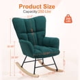 thumbnail image 1 of LIFERECORD Teddy Upholstered Glider Rocker High Backrest Reading Chair Modern Rocking Accent Chairs Glider Recliner Green, 1 of 5