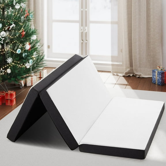 LIFERECORD Tri-Fold Memory Foam Mattress, 4 Inch Full Folding Mattress, Foldable with Collapsible and Washable Cover Portable for Camping/RV/Guest Beds