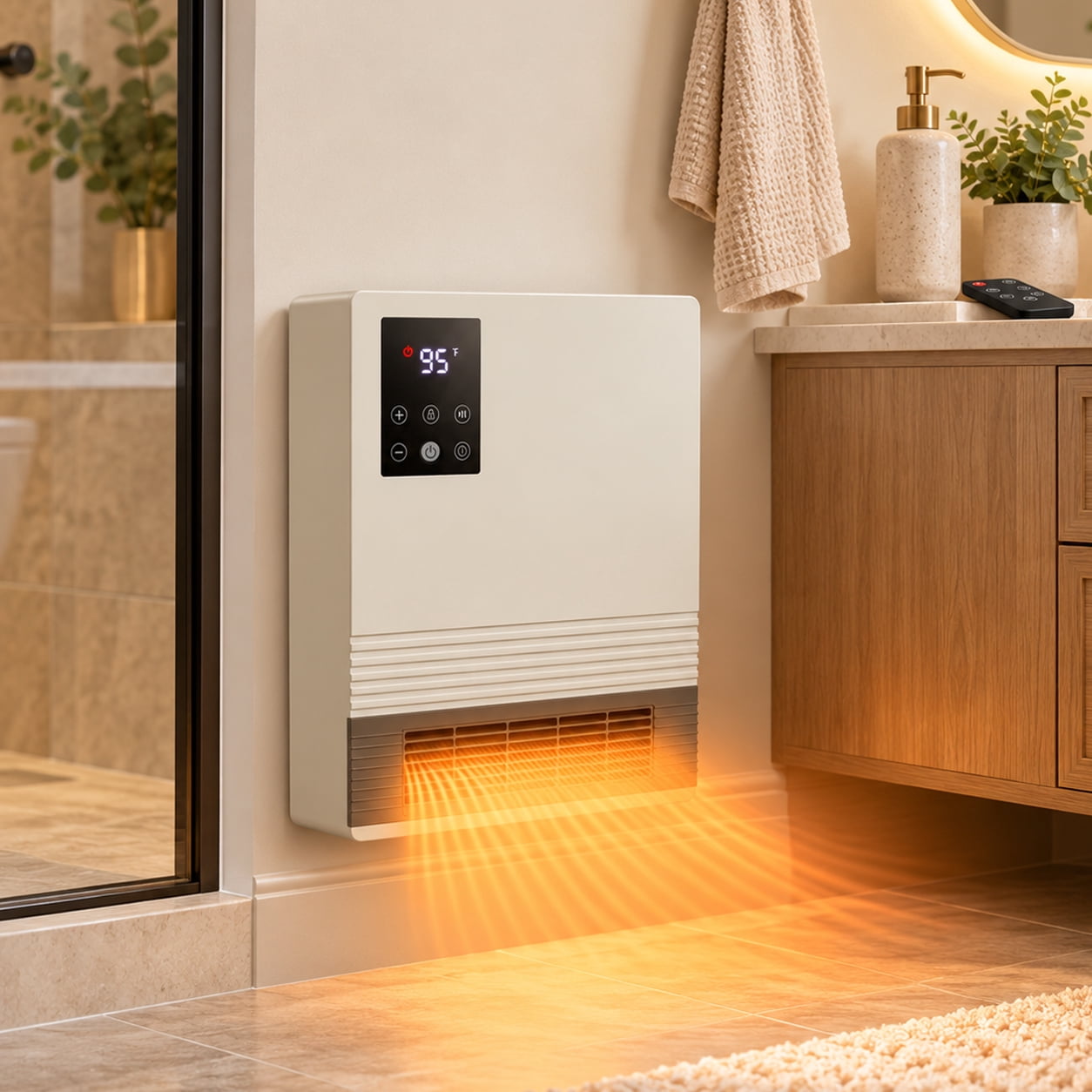Remote Flash Setup LIFERECORD Wall Heater for Indoor Use, 1500W Electric Space Heater with ...