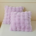 thumbnail image 1 of LIFEREVO 2 Pieces Fluffy Faux Rabbit Fur Throw Pillow Covers, Luxury Plush Shaggy 18x18 Bubble Cushion Covers with Zipper, Light Purple Decorative Furry Fuzzy Pillow Shams Bed Couch Sofa, Lavender, 1 of 7