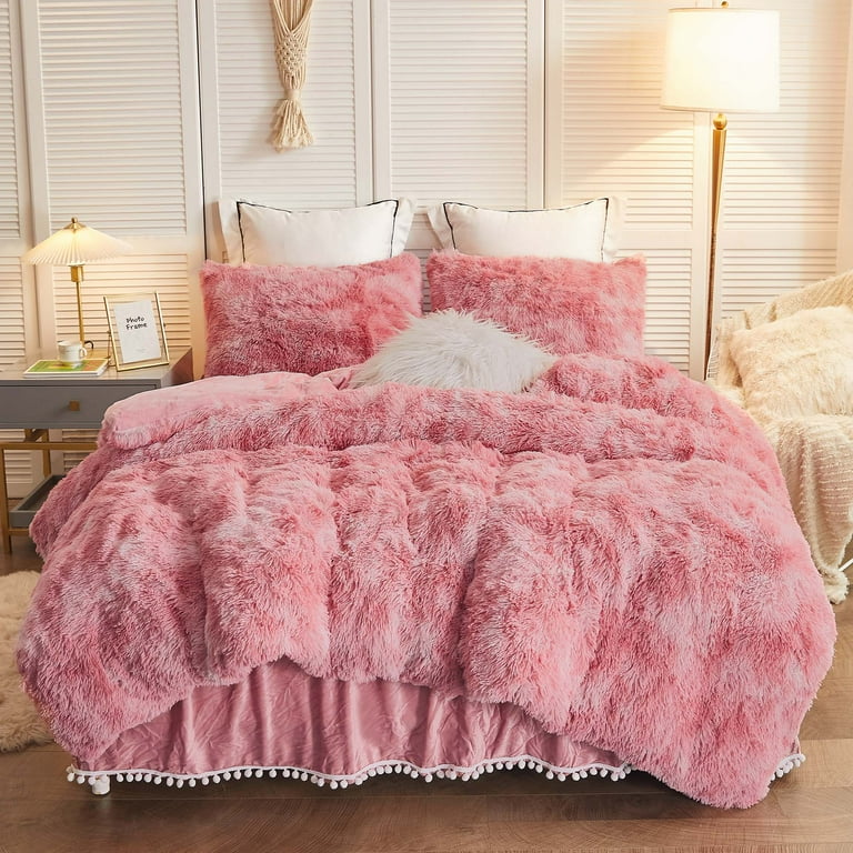 Fuzzy bed comforter set sale