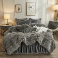 LIFEREVO Luxury Plush Shaggy Duvet Cover Set, Soft Velvet Fluffy Furry