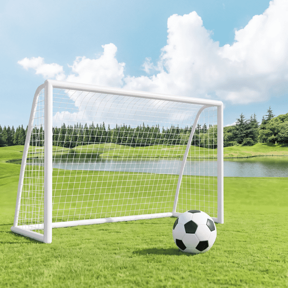 LIFERUN 8 x 6ft Soccer Goal Net for Backyard, with Carry Bag, UPVC Frame, Weatherproof, Portable Soccer Net for Kids & Adults
