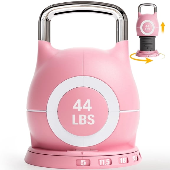 LIFERUN Adjustable Kettlebell Set-7in1 Kettlebells, Choose 22.5 lb or 44 lb, Quick-Change Weight Dial & Safety Lock, Aluminum Handle, Full-Body Workout