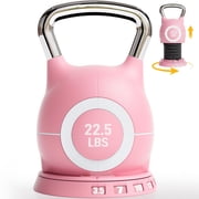 LIFERUN Adjustable Kettlebell Set-7in1 Kettlebells, Choose 22.5 lb or 44 lb, Quick-Change Weight Dial & Safety Lock, Aluminum Handle, Full-Body Workout