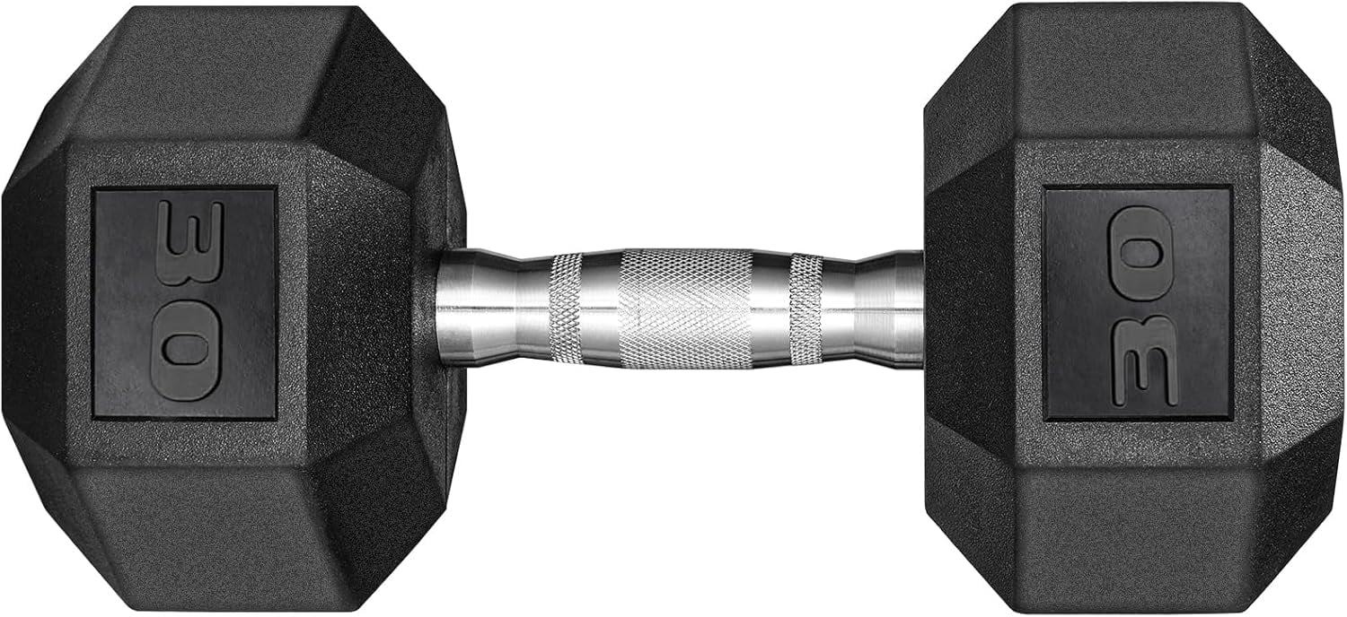 Fitvids Gummierte Hex-Hanteln – Rutschfester Metallgriff, Verschiedene Größen (2,3–22,7 Kg), Für Home Gym & Krafttraining
