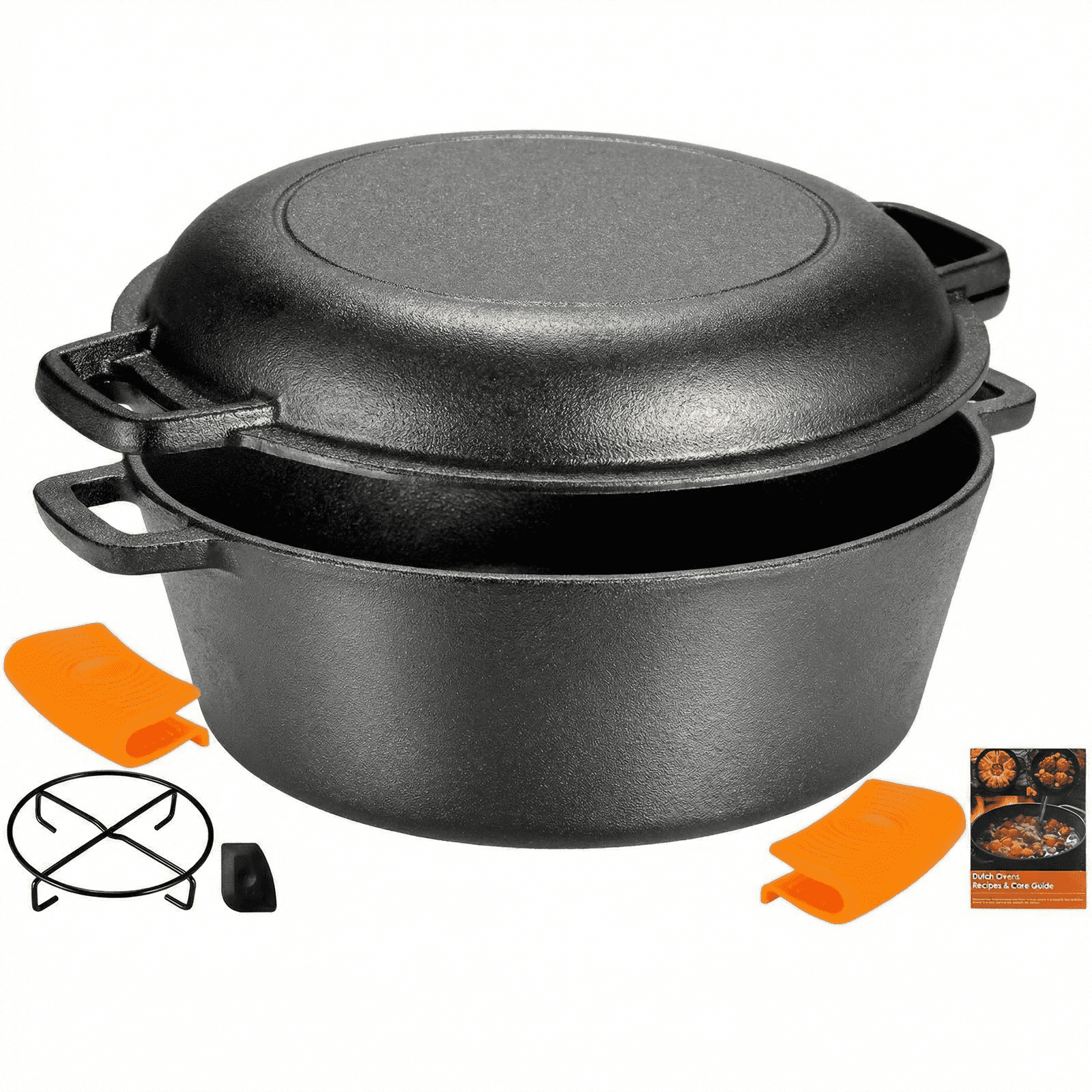 Lodge, Cast Iron Dutch Oven, 6 Quart, Black, Campfire Ready