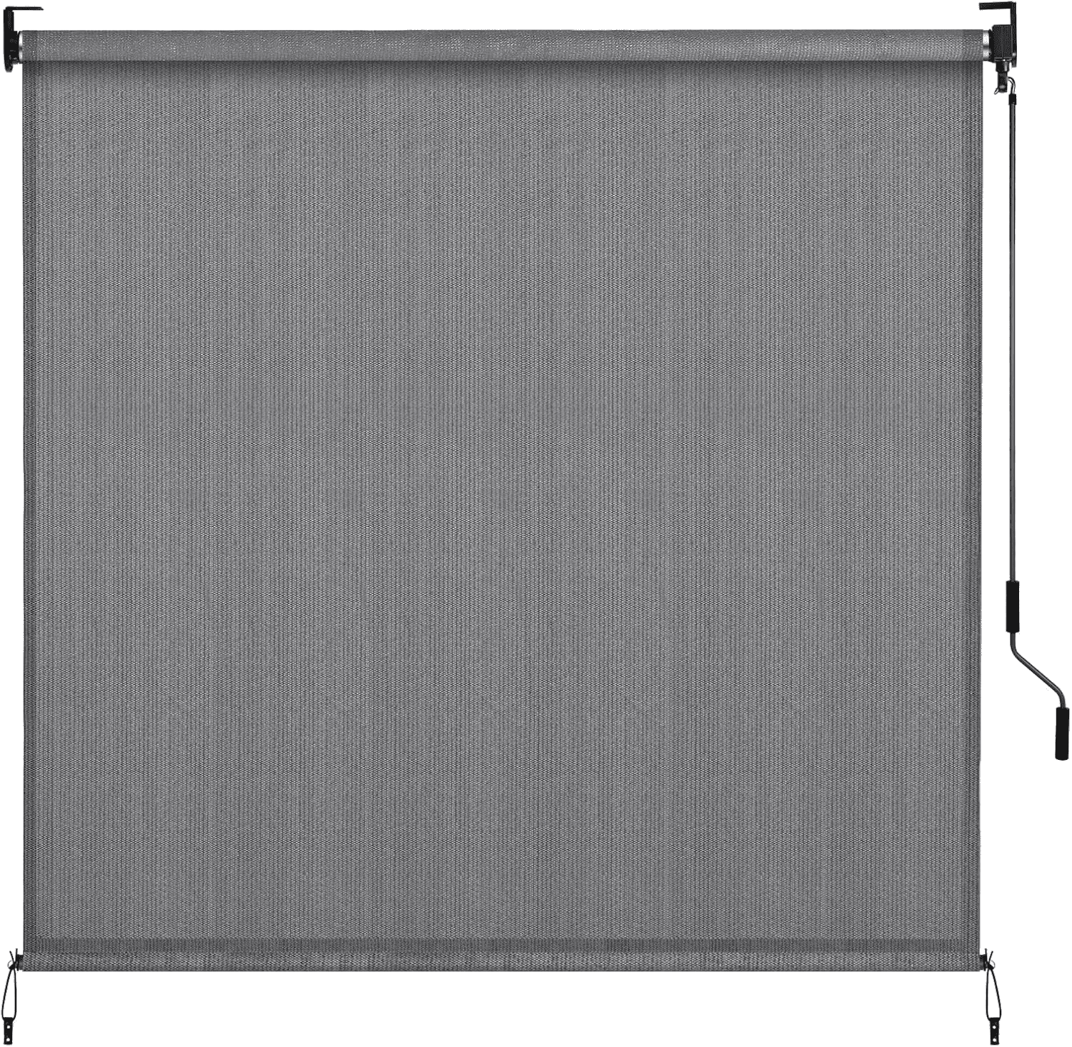 LIFERUN Outdoor Roller Sun Shade 8'W x 8'H, HDPE Shade Cloth & Aluminum Tube, Easy Install for Outdoor Pergola, Porch, and Garden (Gray)