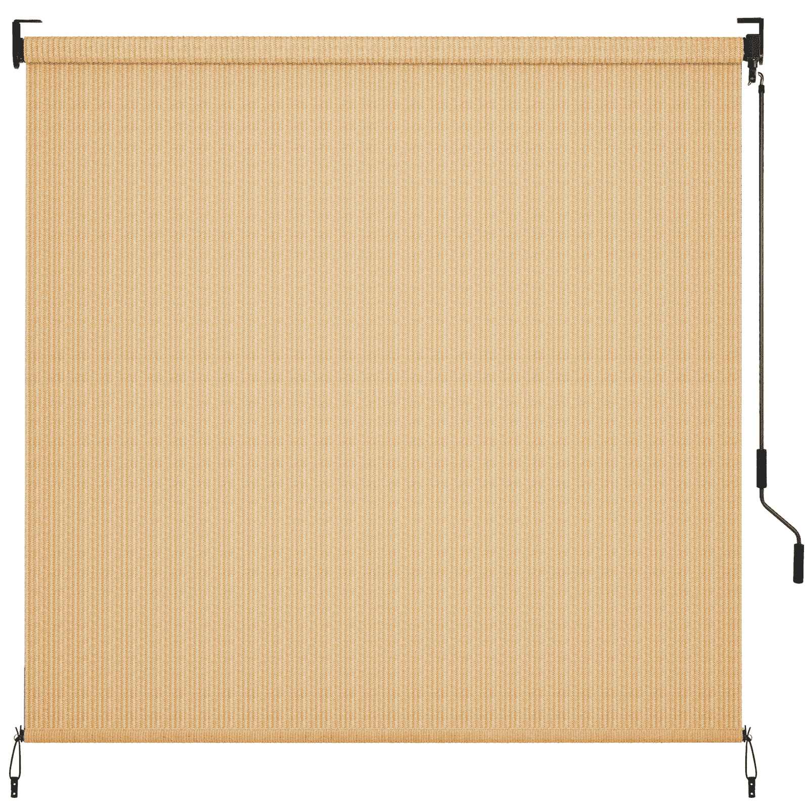 LIFERUN Outdoor Roller Sun Shade 8'W x 8'H, HDPE Shade Cloth & Aluminum Tube, Easy Install for Outdoor Pergola, Porch, and Garden (Sesame)