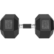 LIFERUN Rubber Grip Hex Dumbbells, 60lb, Coated Cast Iron Free Weights Dumbbell Set,Single