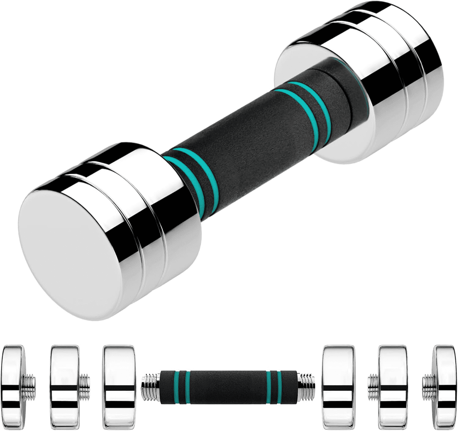 LIFERUN Single Steel Adjustable Dumbbell, 5/10/15lb Free Weight Single Dumbbell, Non-Slip and Comfortable Foam Handle, for Home Gym Office Exercise