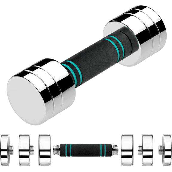 LIFERUN Single Steel Adjustable Dumbbell, 5/10/15lb Free Weight Single Dumbbell, Non-Slip and Comfortable Foam Handle, for Home Gym Office Exercise
