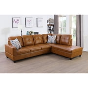 LIFESTYLE L Shape Sectional Sofa Sets with Waist Pillows for Living Room, Ginger