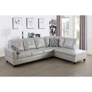 LIFESTYLE L Shape Sectional Sofa Sets with Waist Pillows for Living Room, Powder