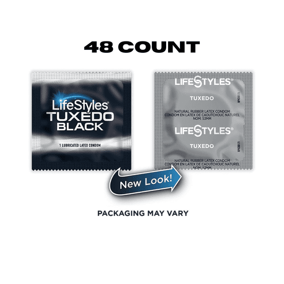 LIFESTYLES Tuxedo Condoms, 48 Count (Packaging May Vary)