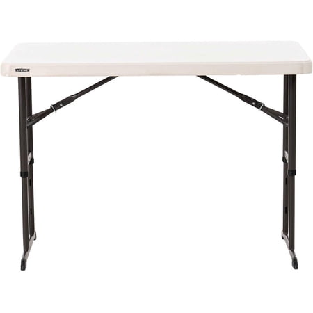 LIFETIME 4 Ft. Commercial Adjustable Height Folding Table (Almond)