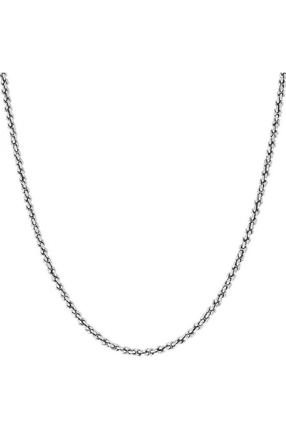 1mm Rope Chain Necklace 24k Real Gold Plated -Men and Women (16 inches)