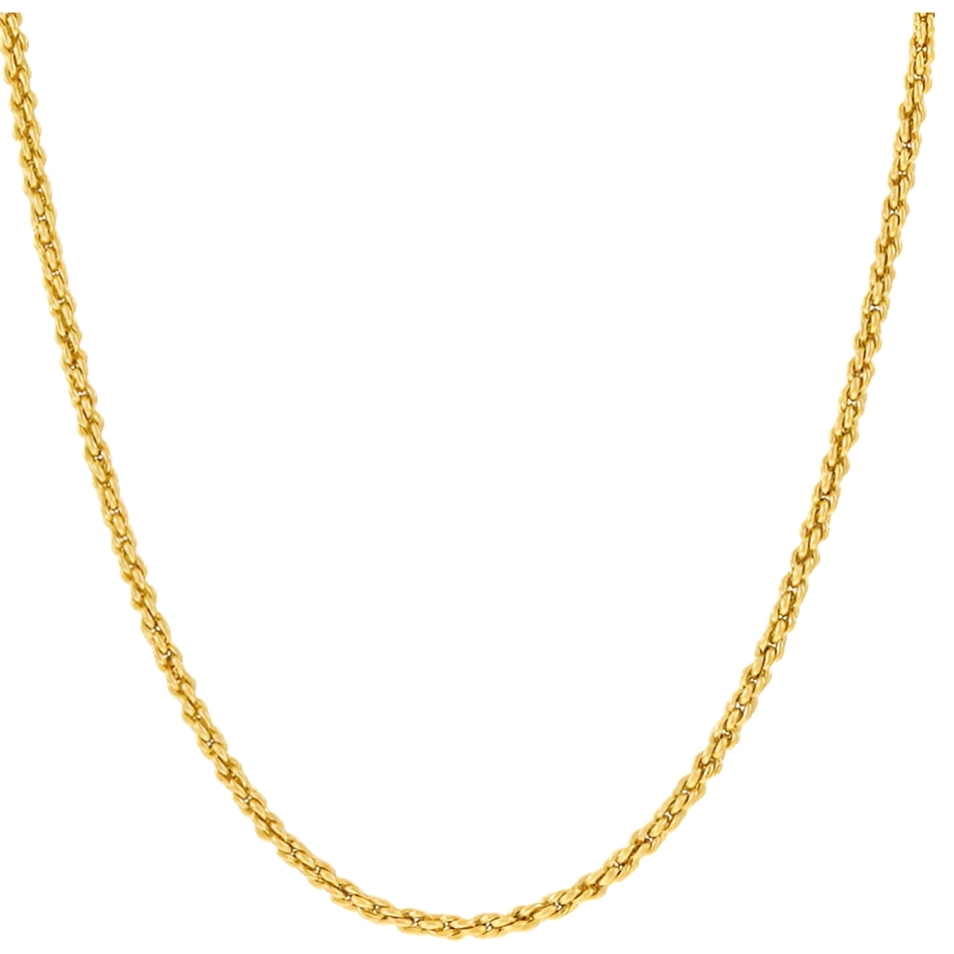 LIFETIME JEWELRY 1mm Rope Chain Necklace 24k Real Gold Plated-Women and Men (18 inches)