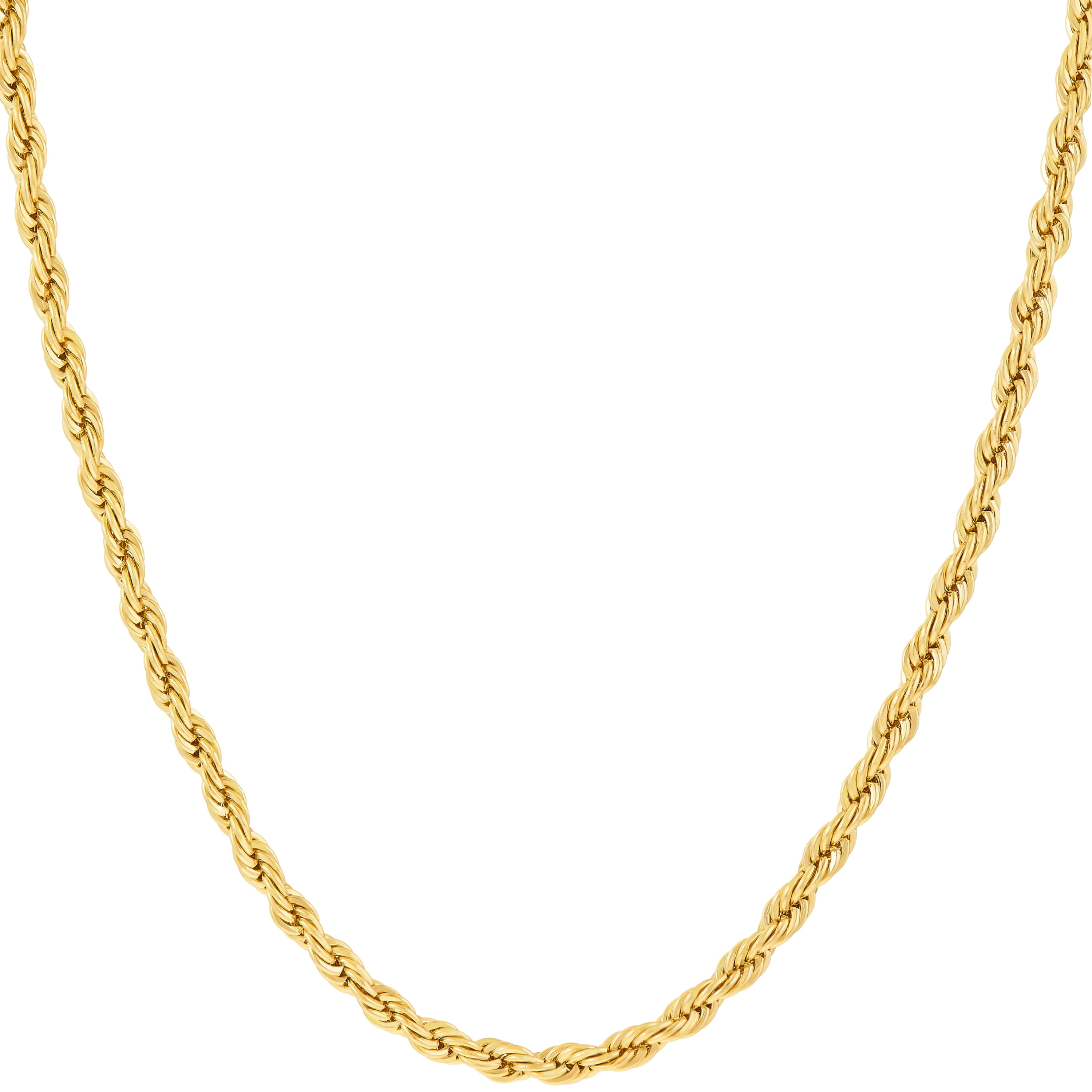 LIFETIME JEWELRY 2mm Rope Chain Necklace 24k Real Gold Plated-Women and Men (36 inches)