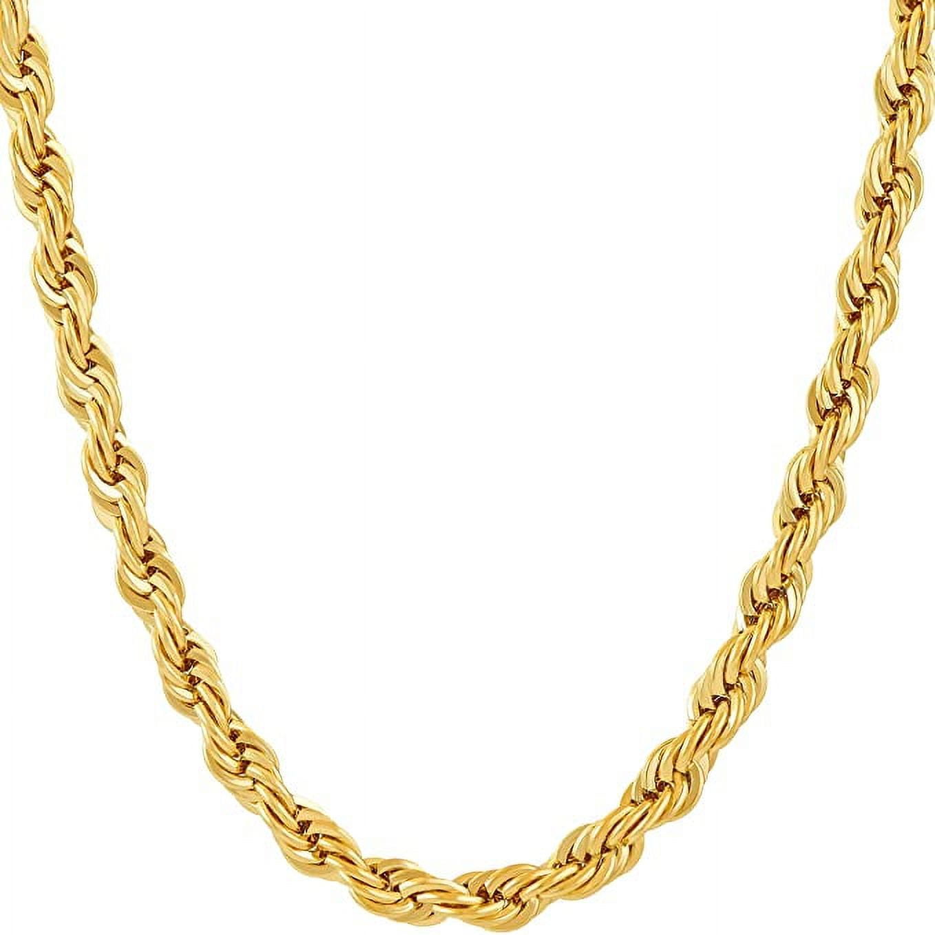 LIFETIME JEWELRY 6mm Rope Chain Necklace 24k Real Gold Plated-Women and Men (24 inches)