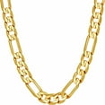 thumbnail image 1 of LIFETIME JEWELRY 7mm Figaro Chain Necklace Diamond Cut 24k Real Gold Plated (Gold, 20 inches), 1 of 7