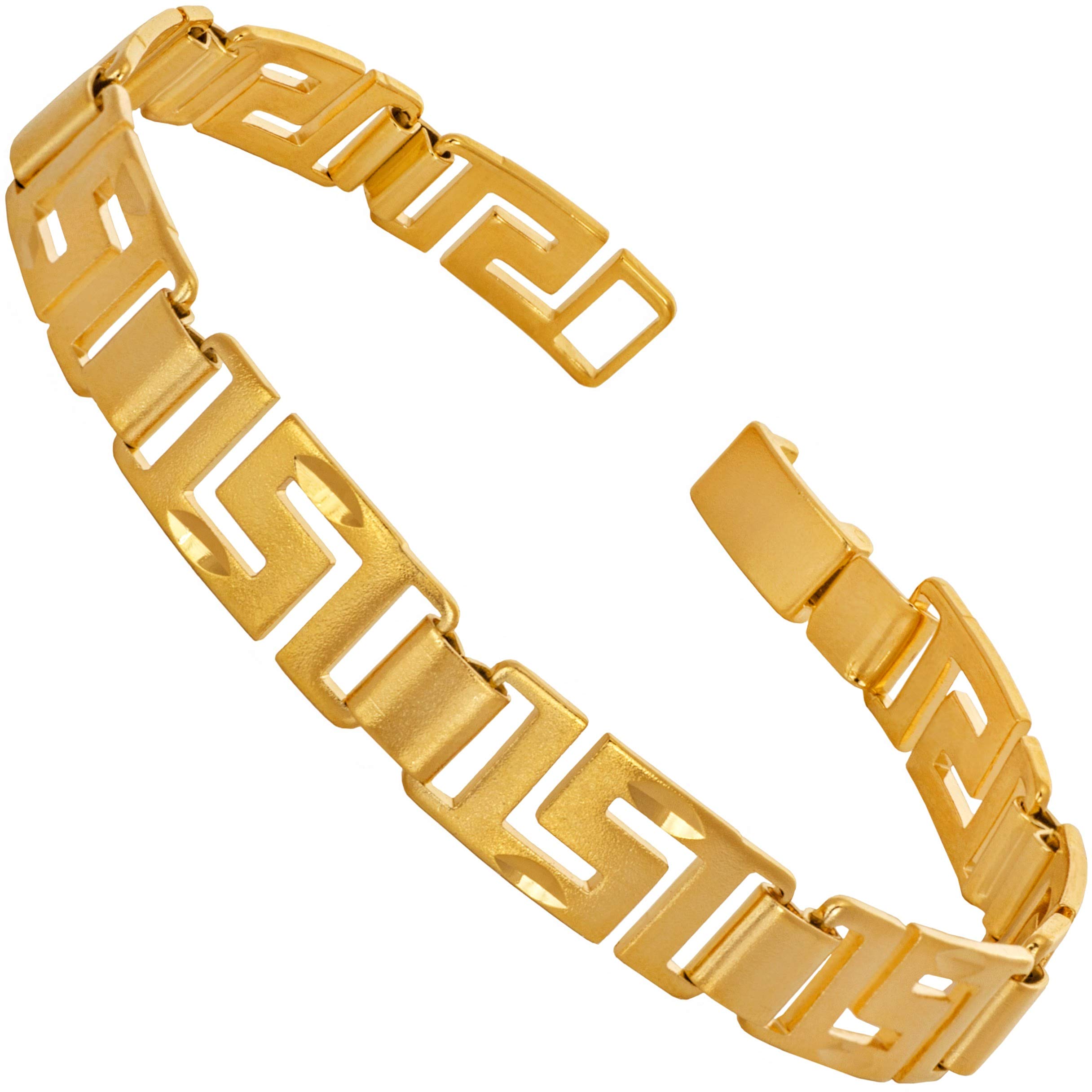 LIFETIME JEWELRY Women's Gold Ankle Bracelet - 5mm Crushed Mariner Link, 24k Gold Plated