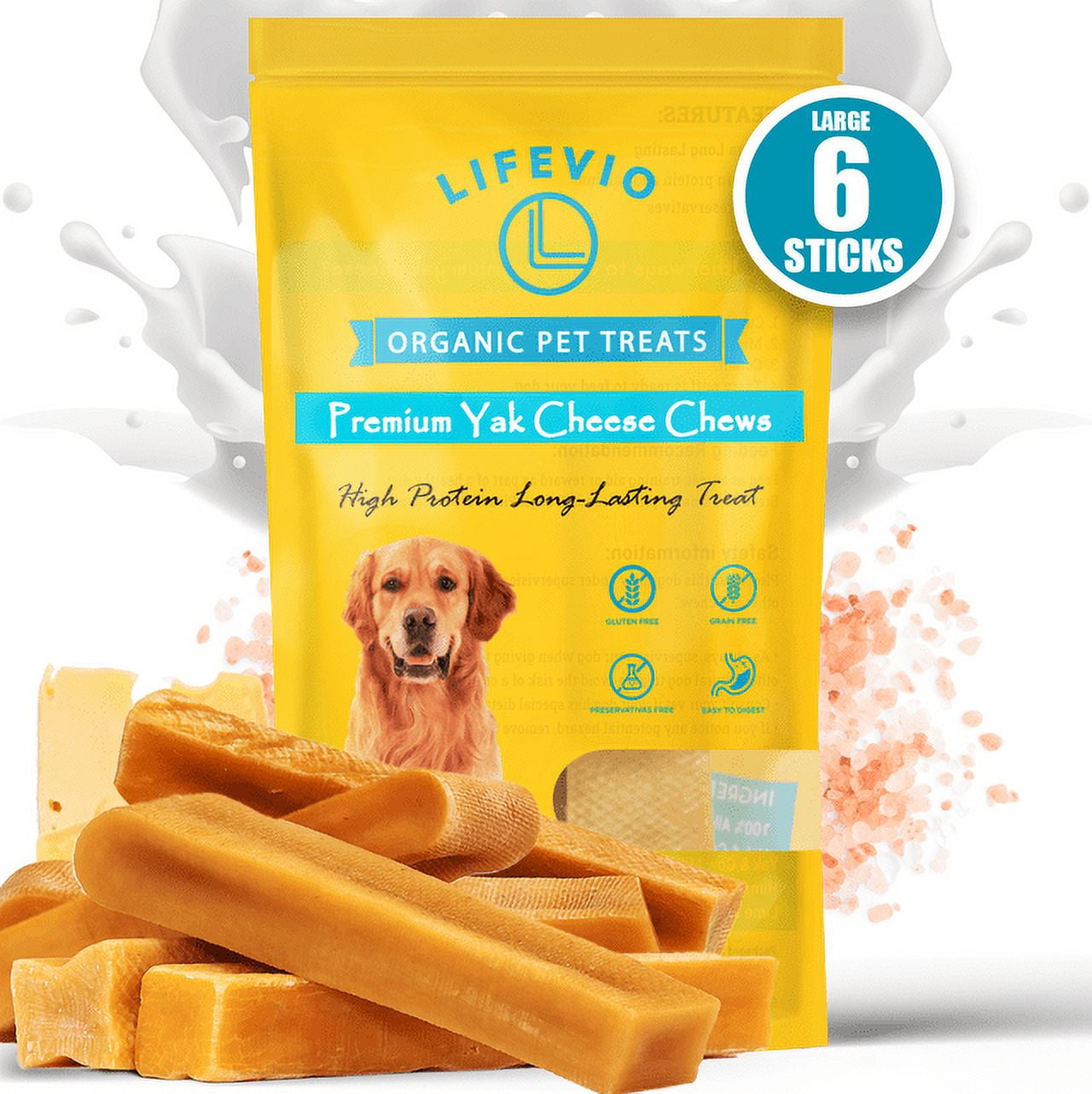 LIFEVIO Himalayan Yak Cheese dog Chews, Natural Long Lasting treats yak