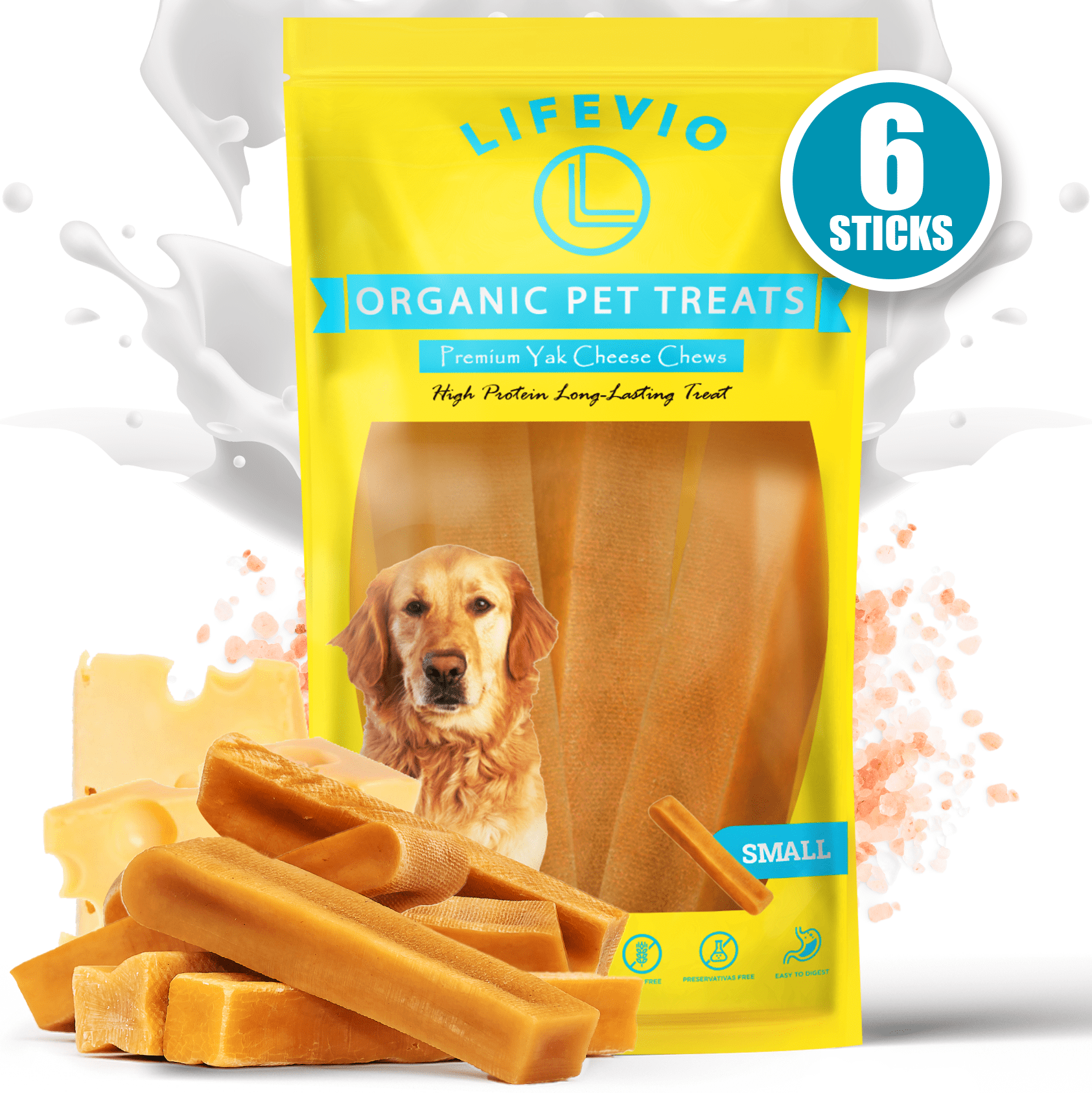 LIFEVIO Himalayan Yak Cheese dog Chews, Natural Long Lasting treats yak