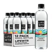 LIFEWTR Purified Drinking Water, 16.9 fl oz, 12 Pack Plastic Bottles