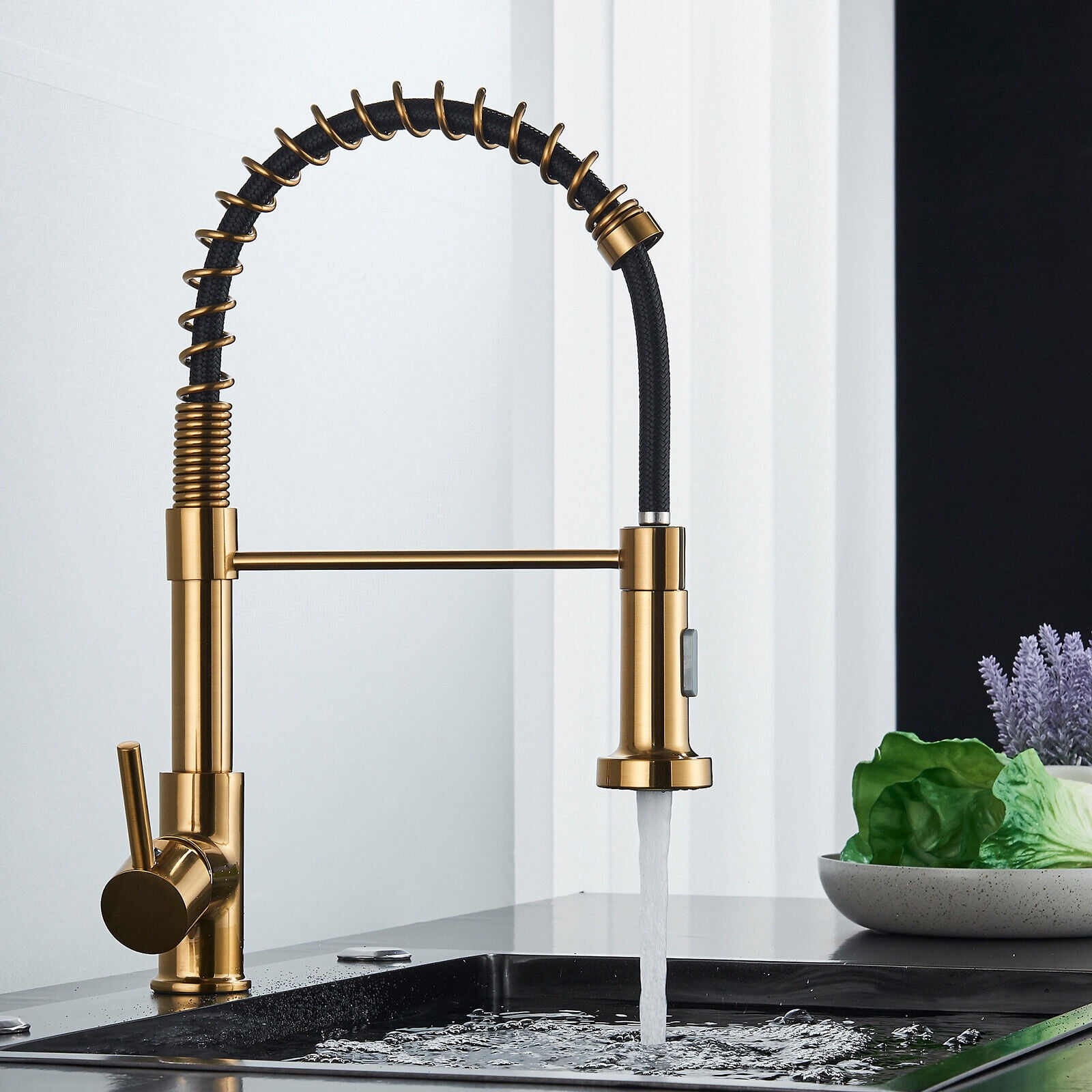 LIFFSSDG Kitchen Faucet with Pull Down Sprayer 360 Rotation,High Arc