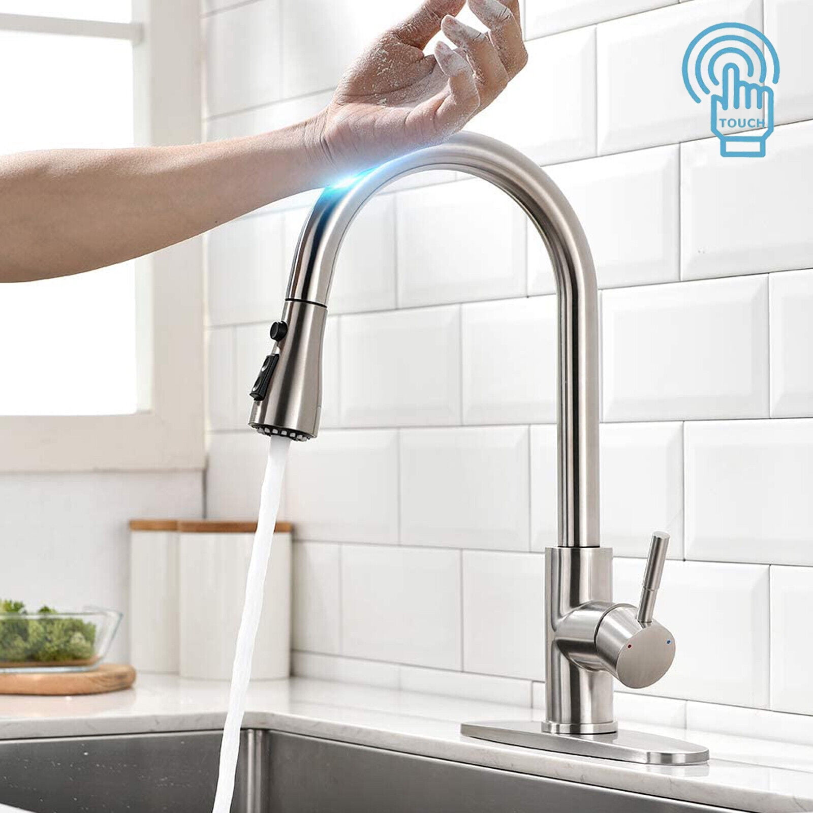 LIFFSSDG Touch Activated Kitchen Faucets with Pull Down Sprayer,Motion