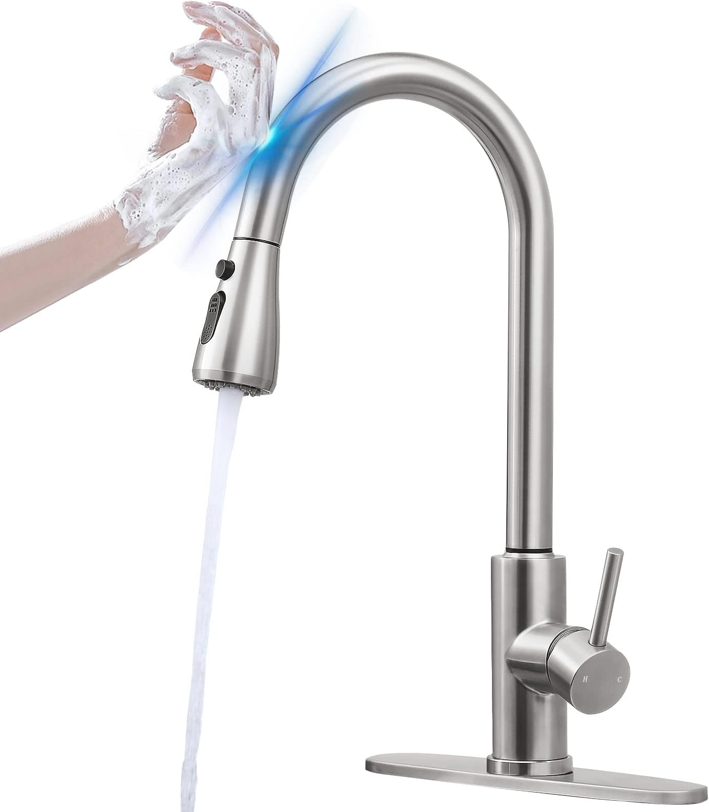 LIFFSSDG Touch Activated Kitchen Faucets with Pull Down Sprayer,Motion