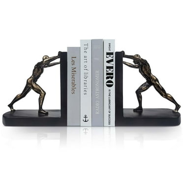 Liffy Decorative Bookends - Stylish Non-Skid Holders for Heavy Books & Perfect Shelf Decorations