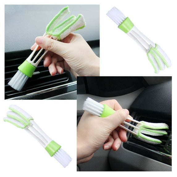 LIFKOME 1 PC Mini Duster Double Ended MicroFiber Vent Duster Brush for Computer Keyboards Fans Air Conditioner Air Outlets Quick Cleaner with Cloth Cover Portable Precision Dusting Tool