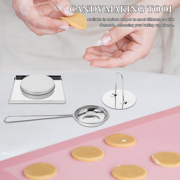 LIFKOME 1 Set Biscuits Sugar Pie Game Kit Korean Sugar Candy Making Tools Multi-Shape Stainless Steel Baking Molds Needle for Cookies Sugar Game Treats