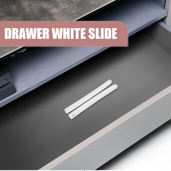 LIFKOME White Plastic Drawer Slides Set for Office Desks, Smooth and Easy Installation