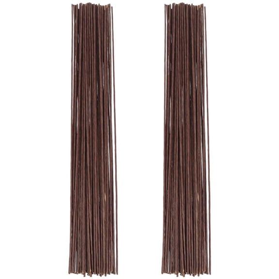 LIFKOME 100-Pack Coffee Colored Floral Stems for Florist Wire, Crafts, Flower Arrangements, and Handmade Projects